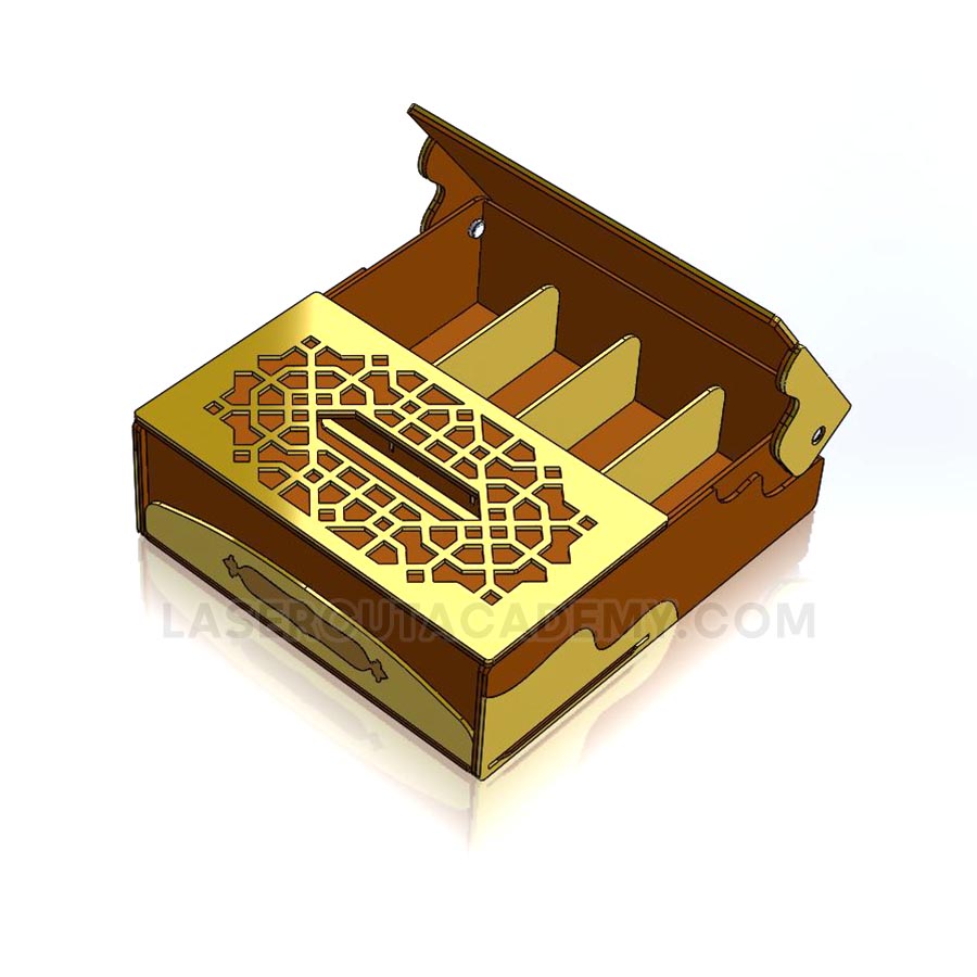 Dual-Function Laser Cut Tissue & Snack Box – Geometric Wooden Organizer (SVG, DXF, PDF & CDR Files)