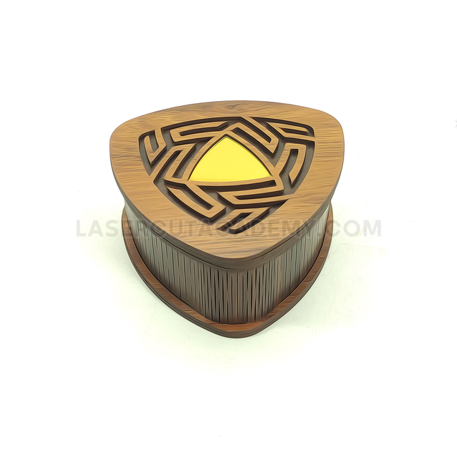 Geometric Wooden Trinket Box – Laser-Engraved Decorative Storage (SVG, DXF, PDF & CDR Files)