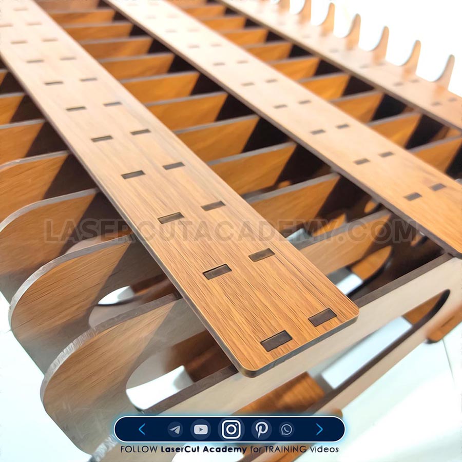 Multi-Tier Laptop Stand & Desk Organizer – Laser Cut Wooden Rack (SVG, DXF, PDF & CDR Files)