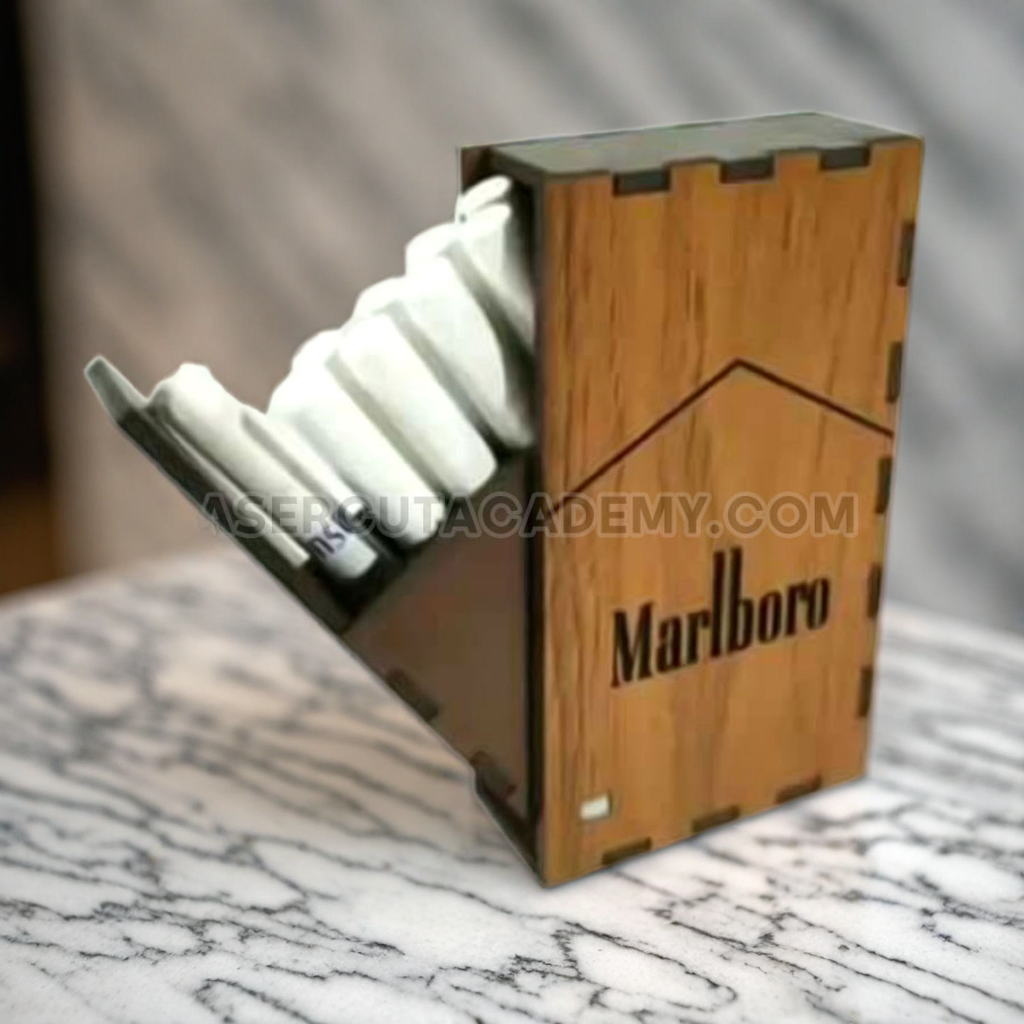 Custom Cigarette Case – Laser Cut Wooden Box with Magnet & Hinge (SVG, DXF, PDF & CDR Files)