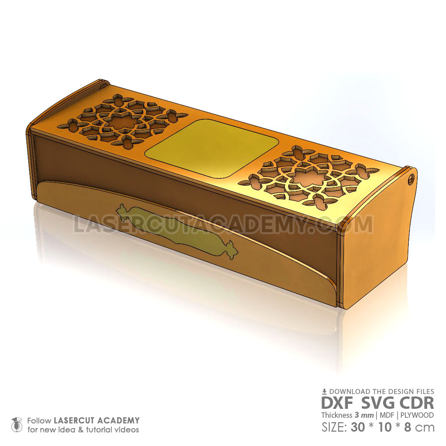 5-Compartment Wooden Box with Hidden Wooden Hinges – Laser Cut Floral Design (SVG, DXF, PDF & CDR Files)