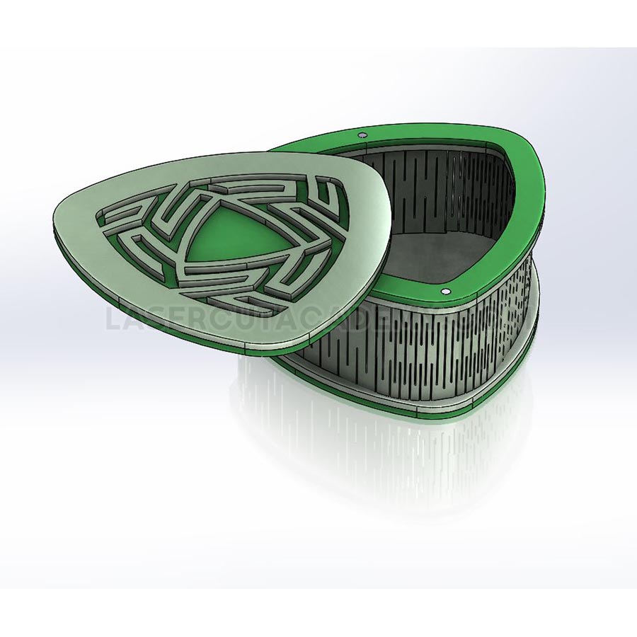 Geometric Wooden Trinket Box – Laser-Engraved Decorative Storage (SVG, DXF, PDF & CDR Files)