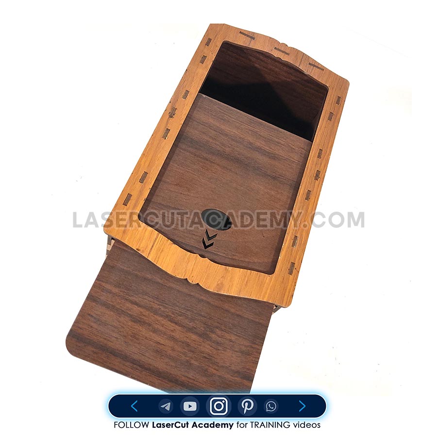 Laser Cut Wooden Tissue Box with Bottom Drawer – SVG, DXF, PDF & CDR Files