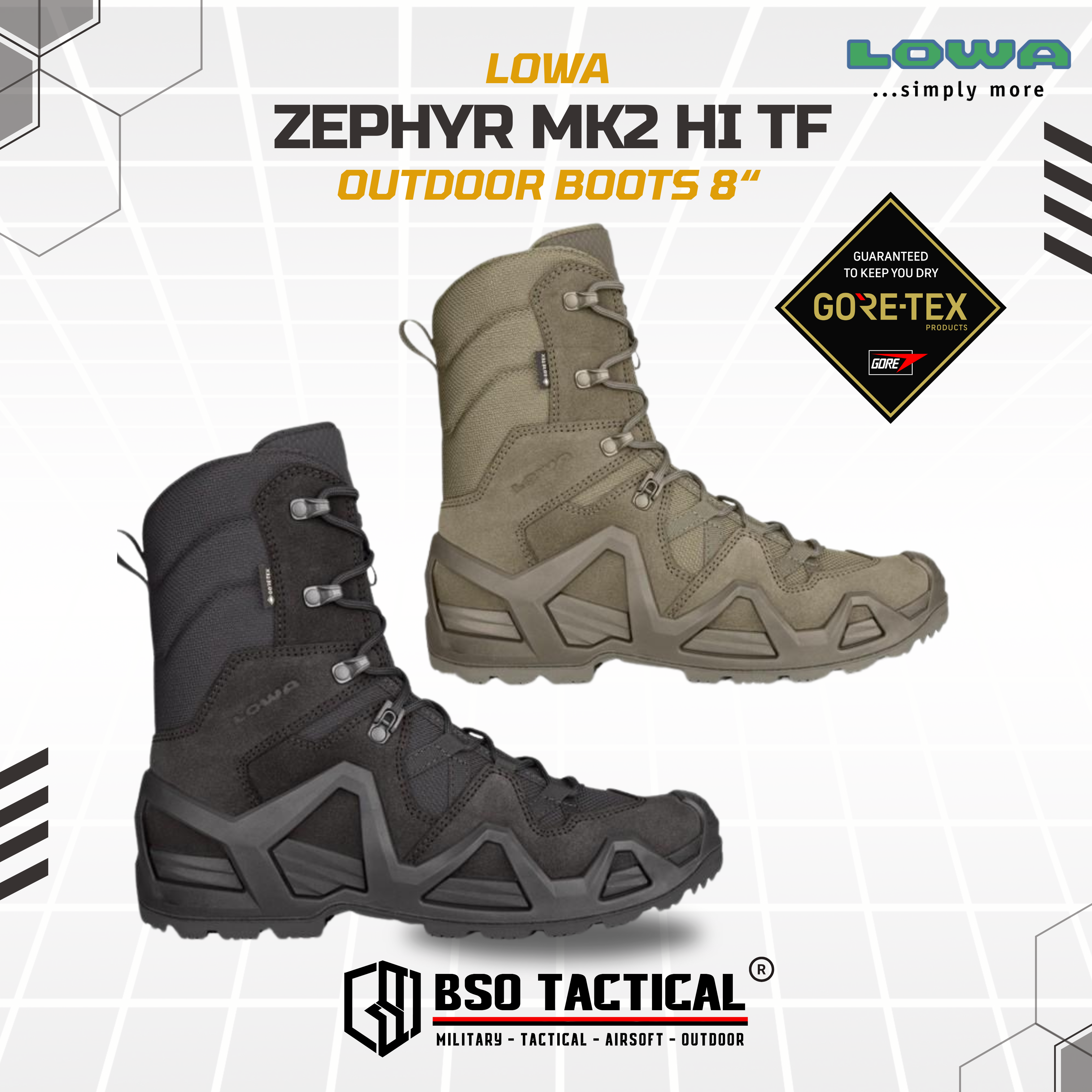 Sepatu Tactical LOWA ZEPHYR MK2 GTX HI Outdoor Boots Shoe High ORIGINAL