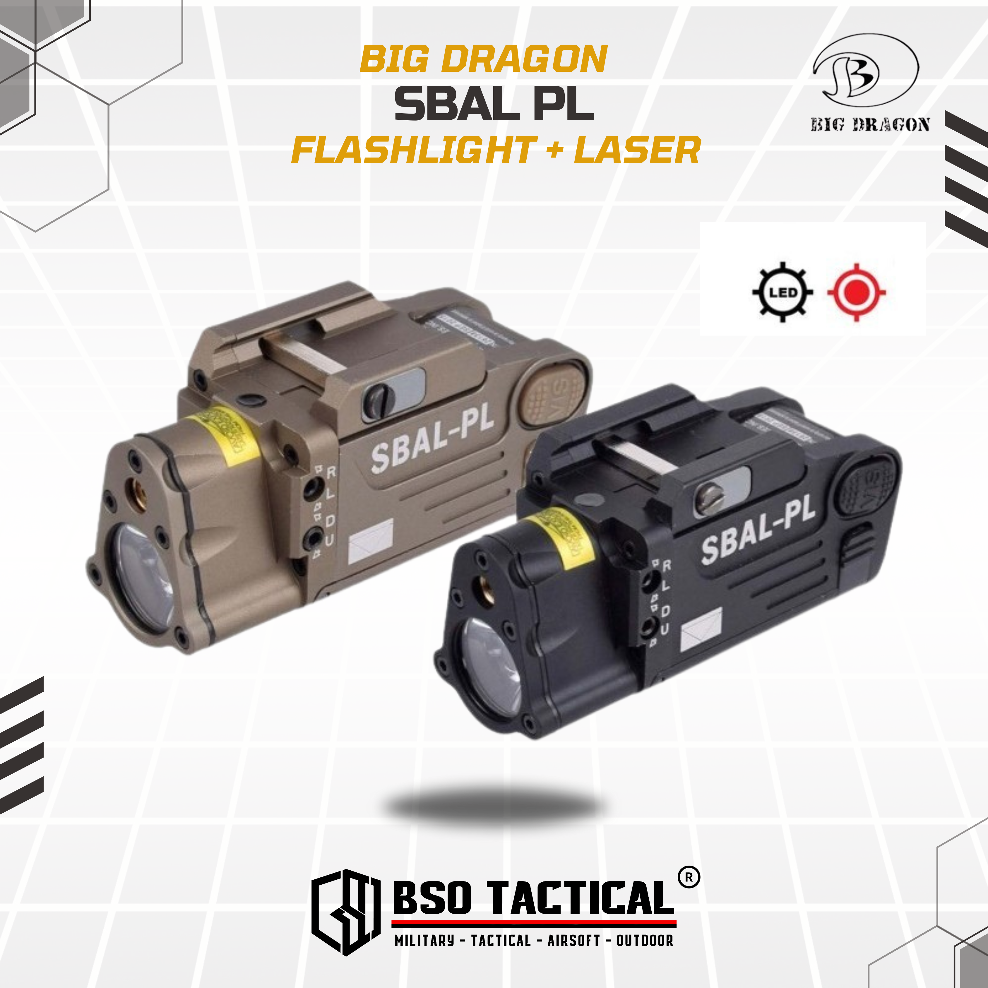 Senter SBAL PL Style Tactical LED Flashligh Laser