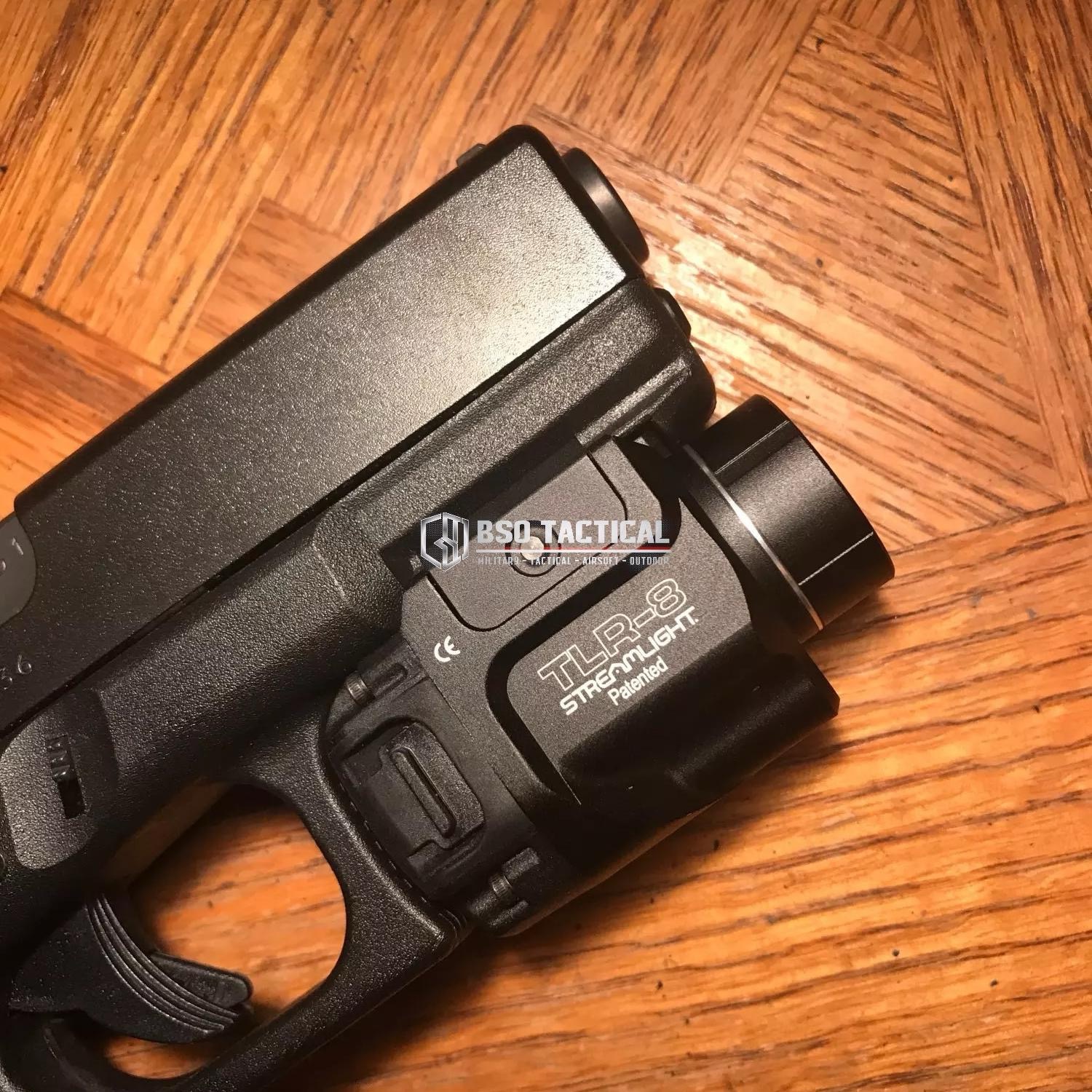 Senter Tactical TLR8 Style LED Light Combo with Red Laser Picatinny Rail White Flashlight