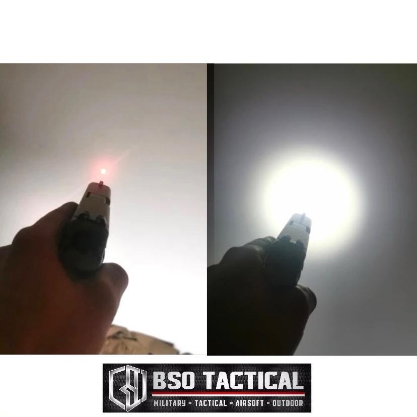 Senter Tactical TLR8 Style LED Light Combo with Red Laser Picatinny Rail White Flashlight