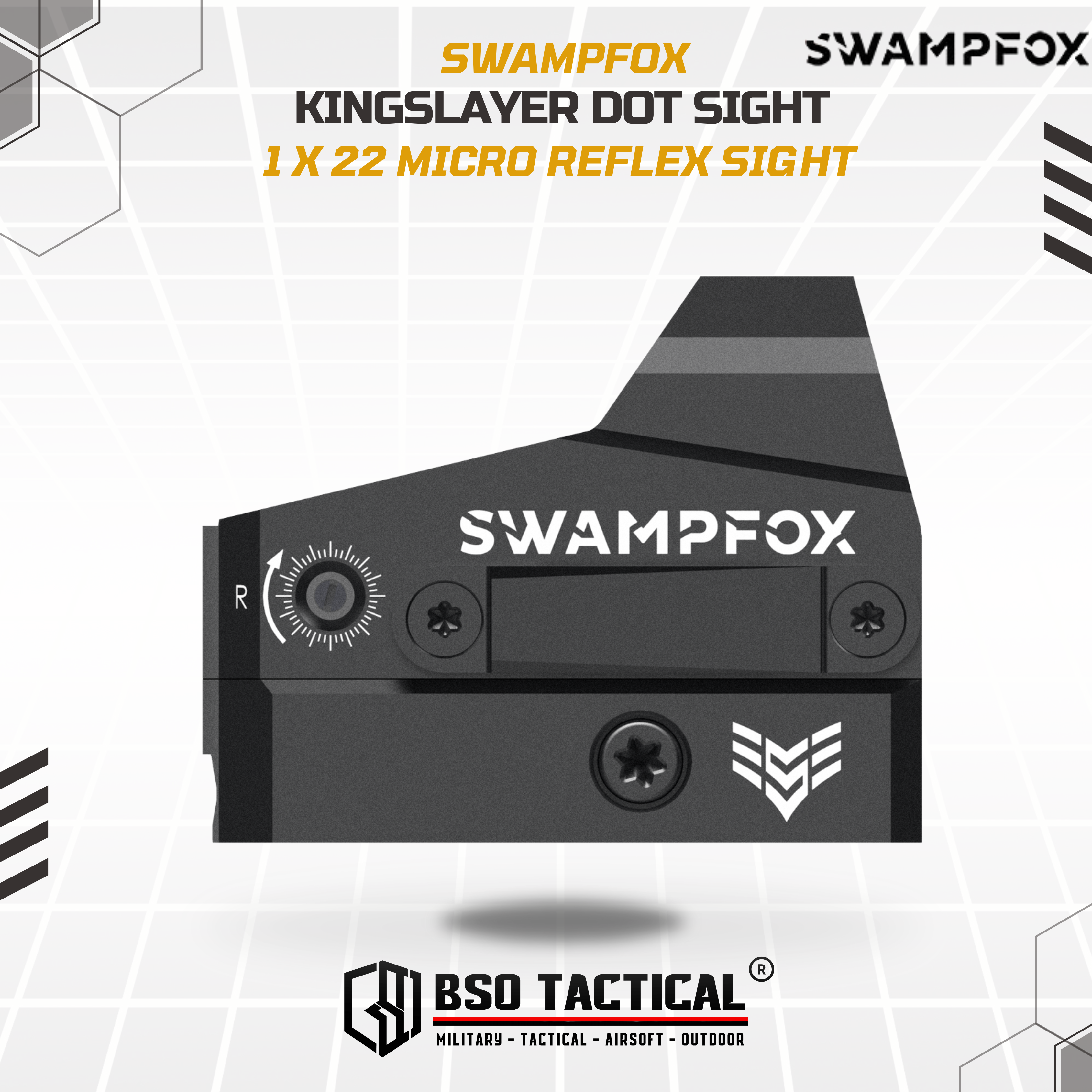 Swampfox Kingslayer 1X22 3 MOA Micro Red Dot Sight Tactical Optic