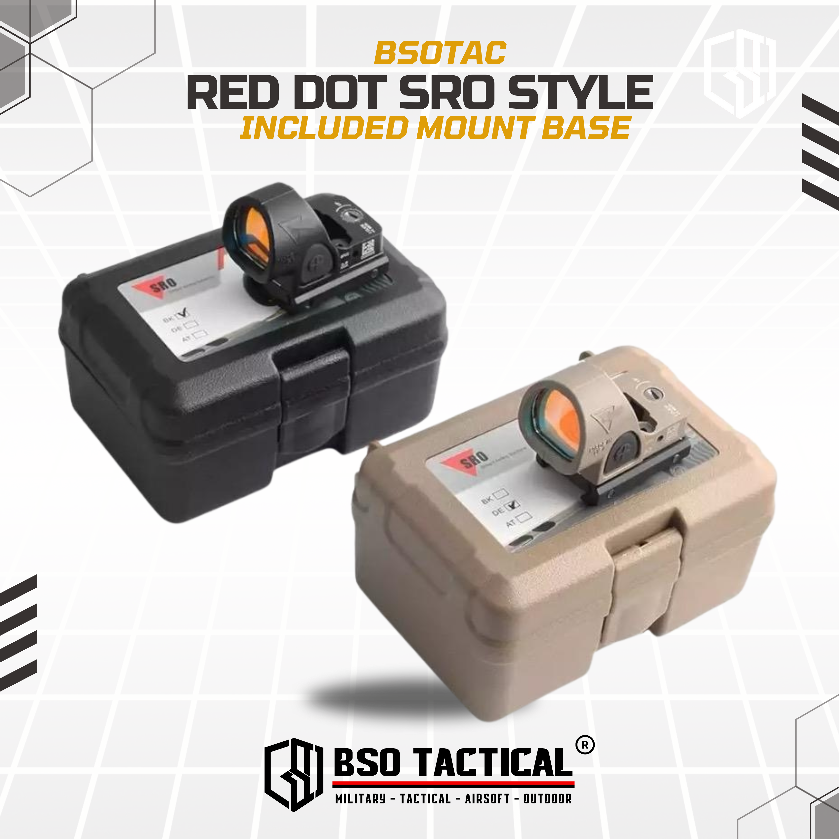 SRO Style Tactical Mini Red Dot Sight with GL Mount Base & Picatinny Mount
