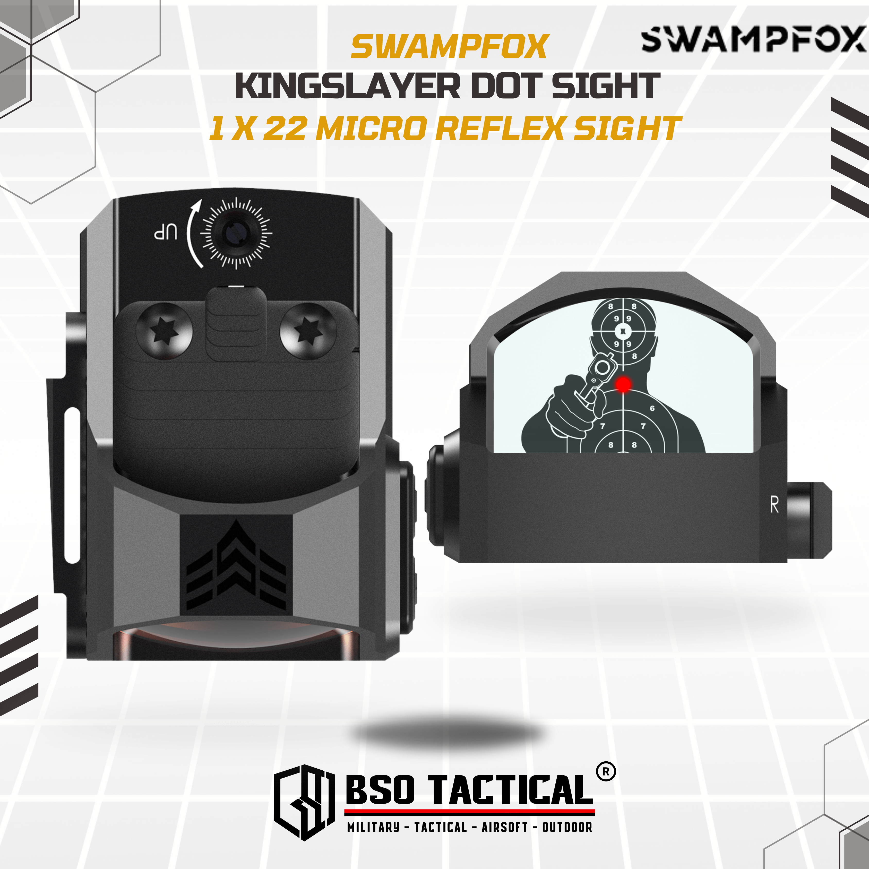 Swampfox Kingslayer 1X22 3 MOA Micro Red Dot Sight Tactical Optic