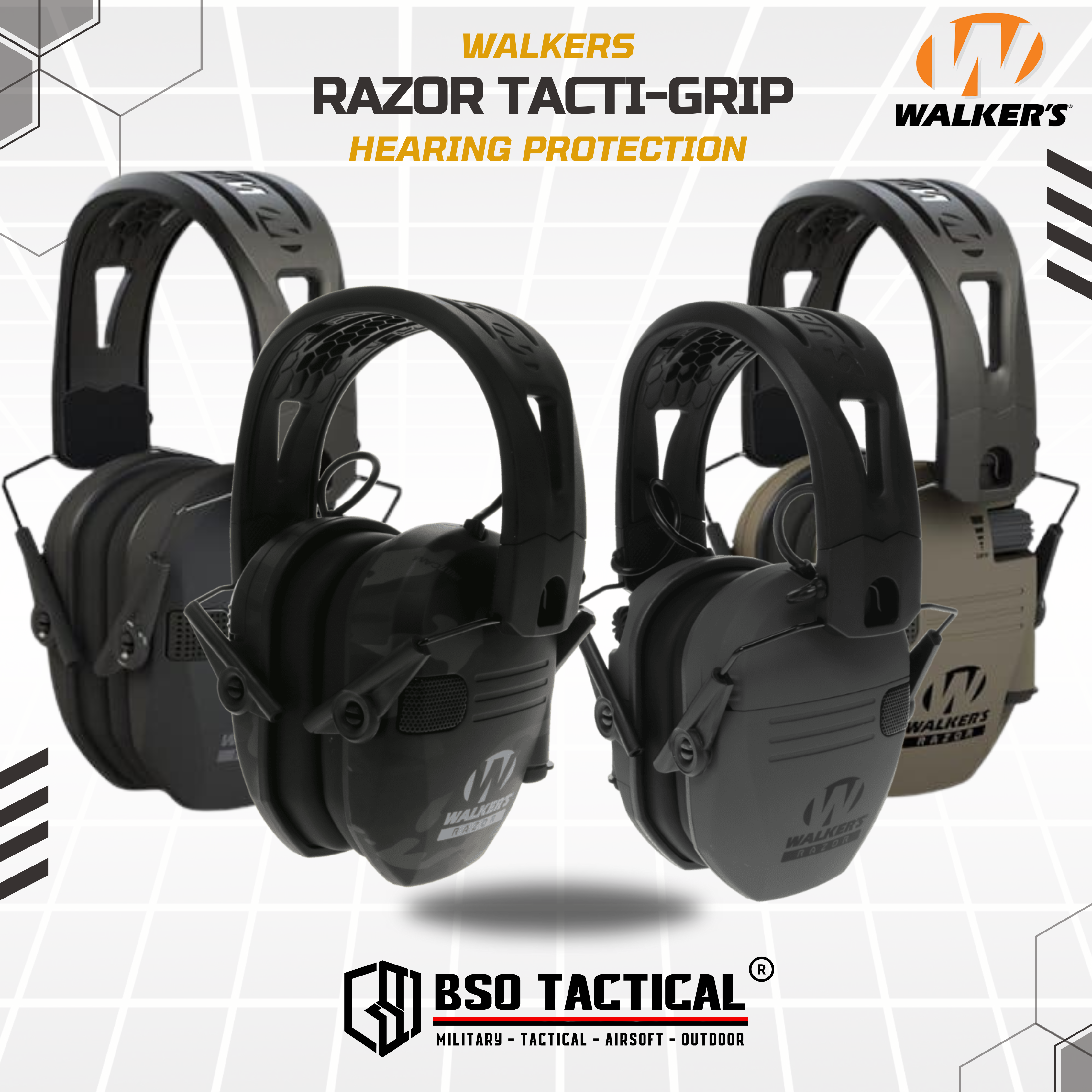 Walkers Razor Tacti-Grip Earmuffs