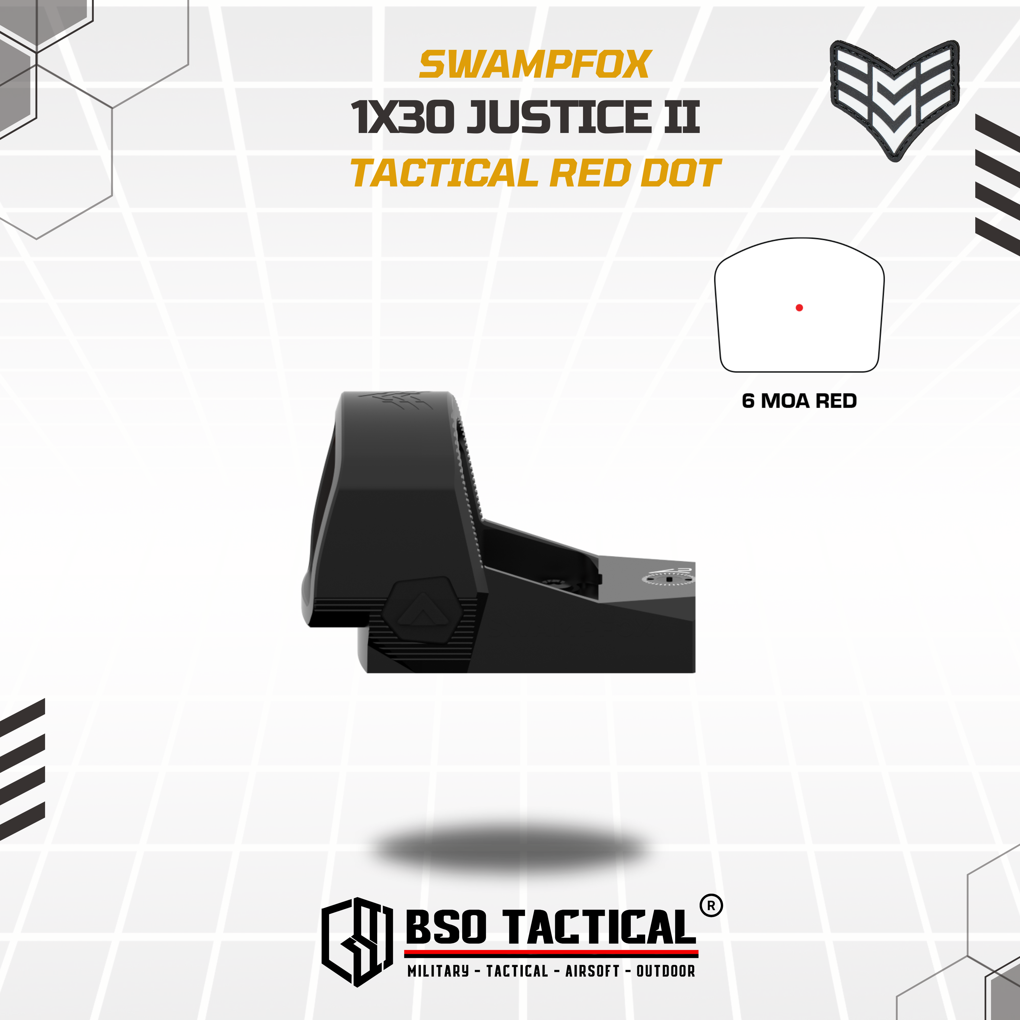 Swampfox Justice II 1x30 Tactical Red Dot Sight - Red Dot Version