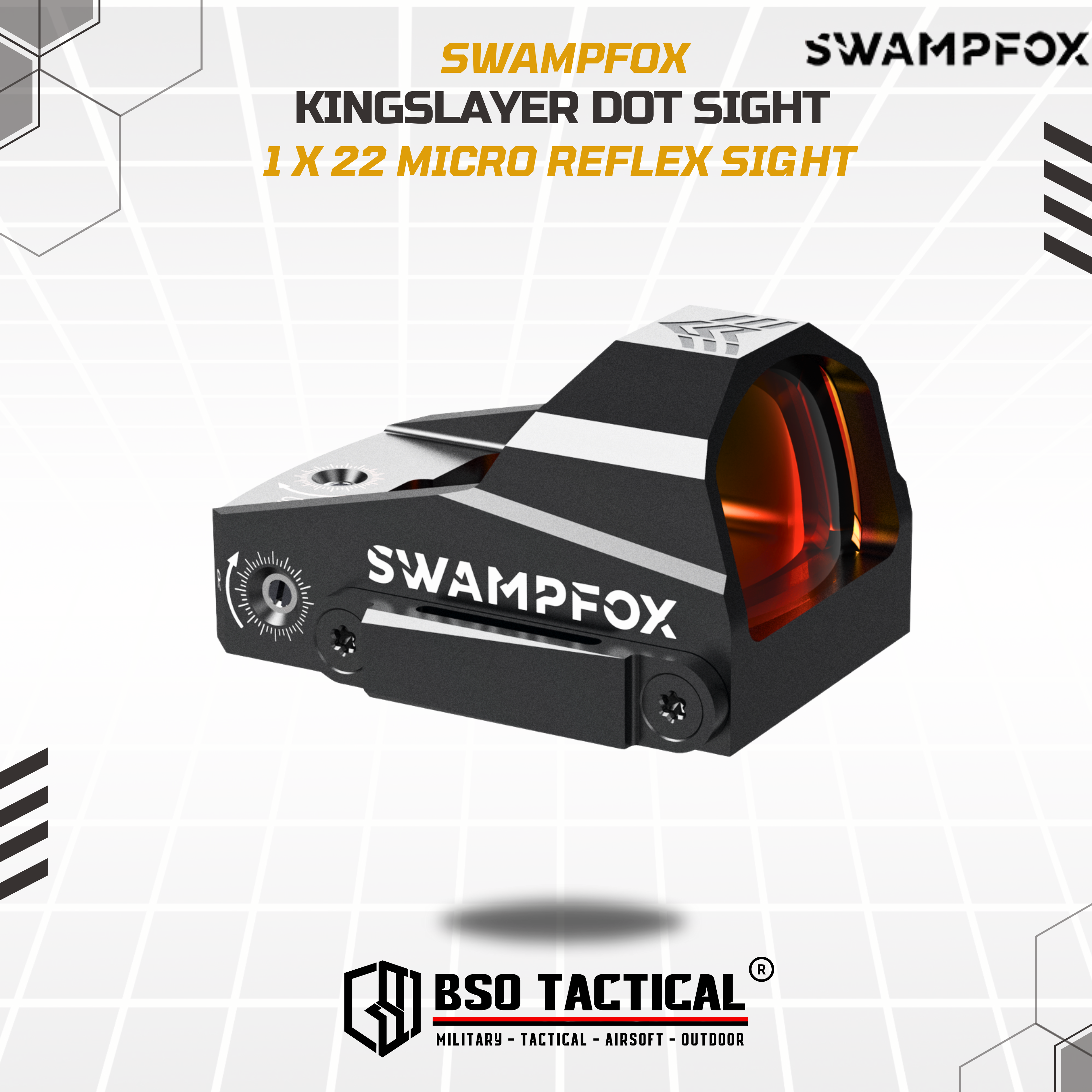 Swampfox Kingslayer 1X22 3 MOA Micro Red Dot Sight Tactical Optic