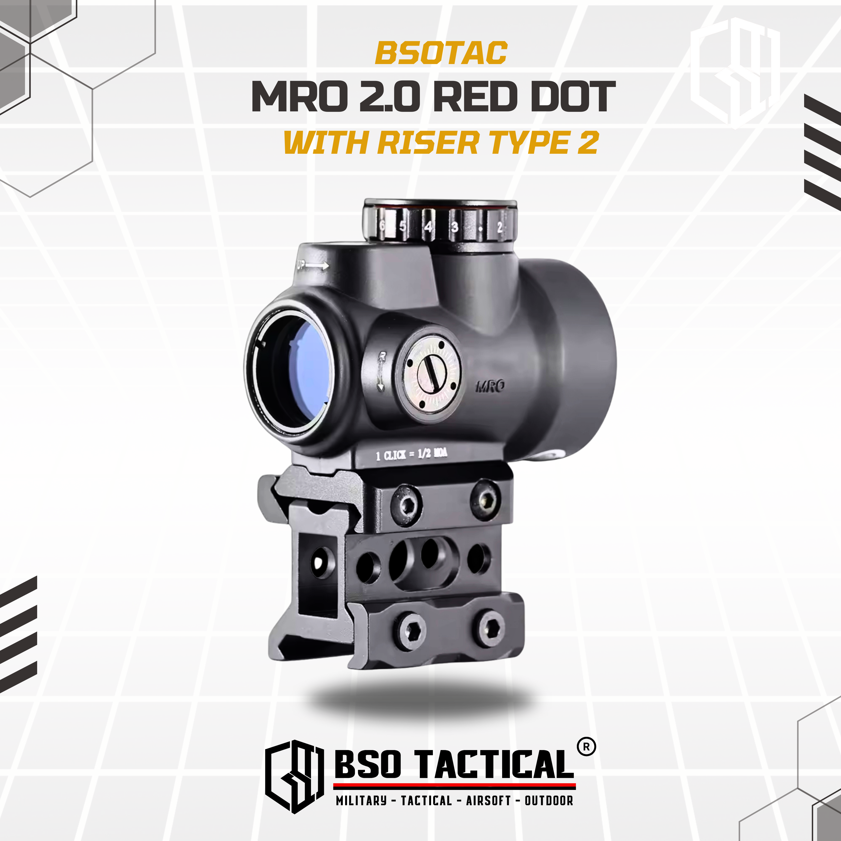 Red Dot MRO Style 2 MOA with Riser Type 2 Full Metal Picatinny FREE Killflash