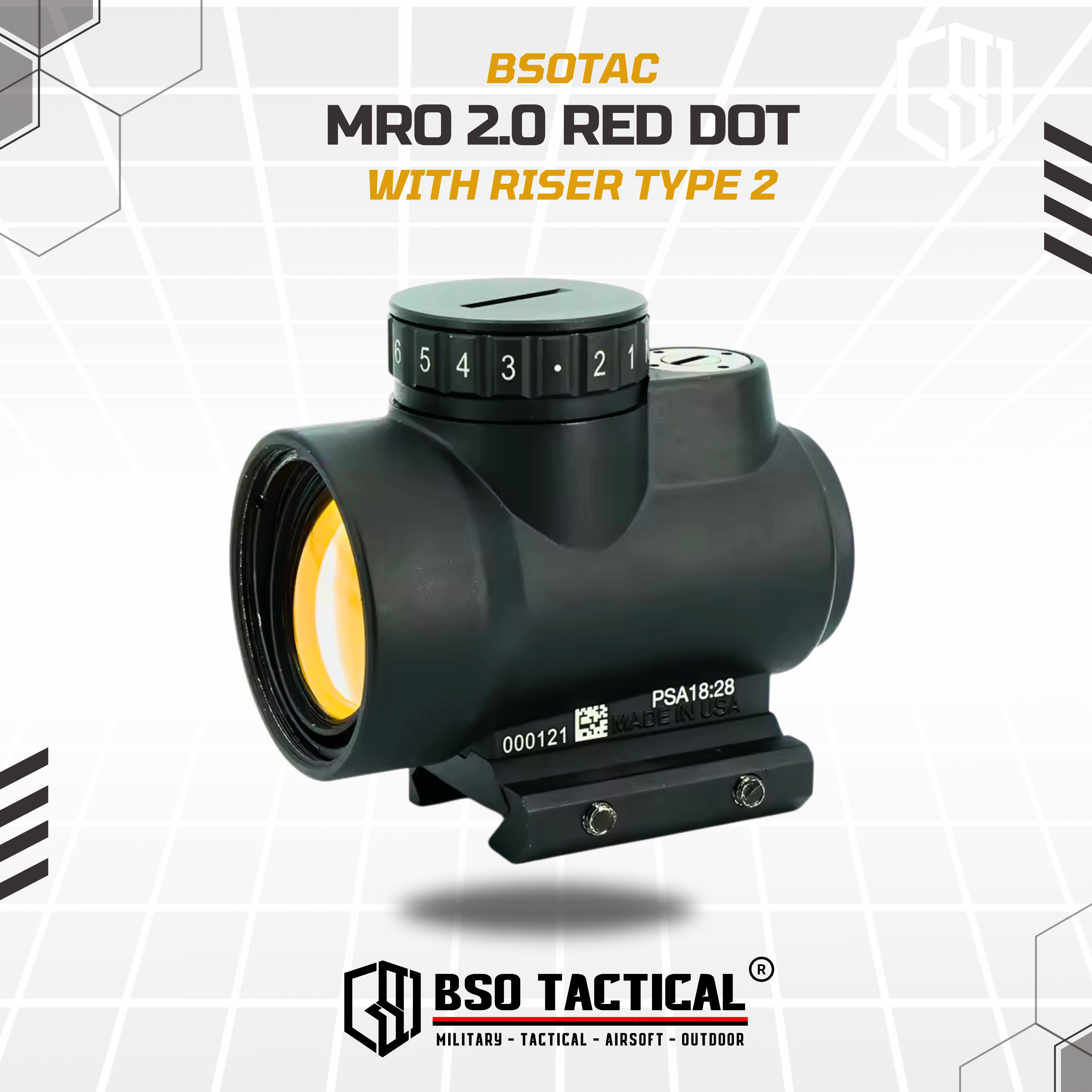 Red Dot MRO Style 2 MOA with Riser Type 2 Full Metal Picatinny FREE Killflash