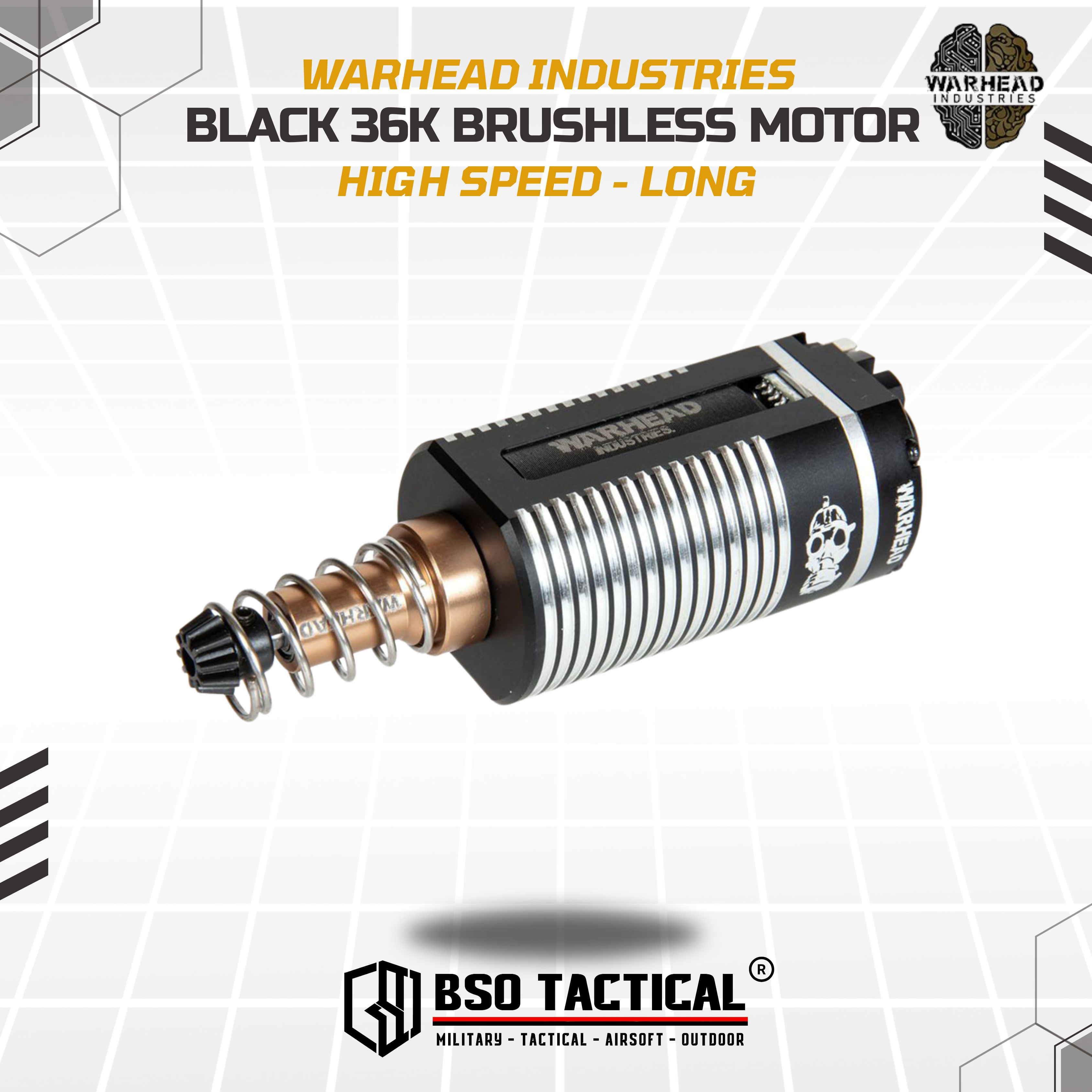 Warhead Industries BLACK High Speed 36K RPM Dinamo AEG Brushless Motor CNC ORIGINAL