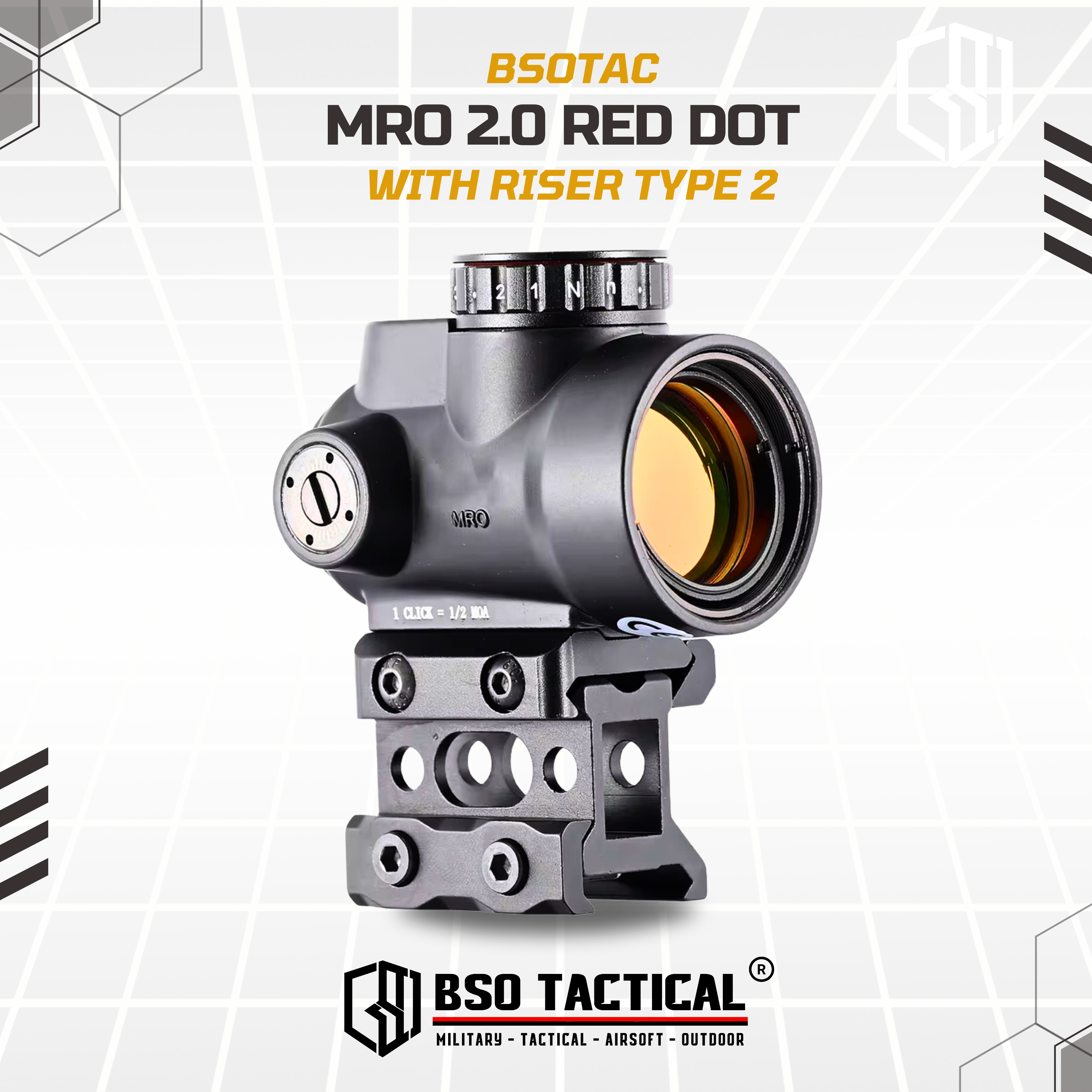 Red Dot MRO Style 2 MOA with Riser Type 2 Full Metal Picatinny FREE Killflash