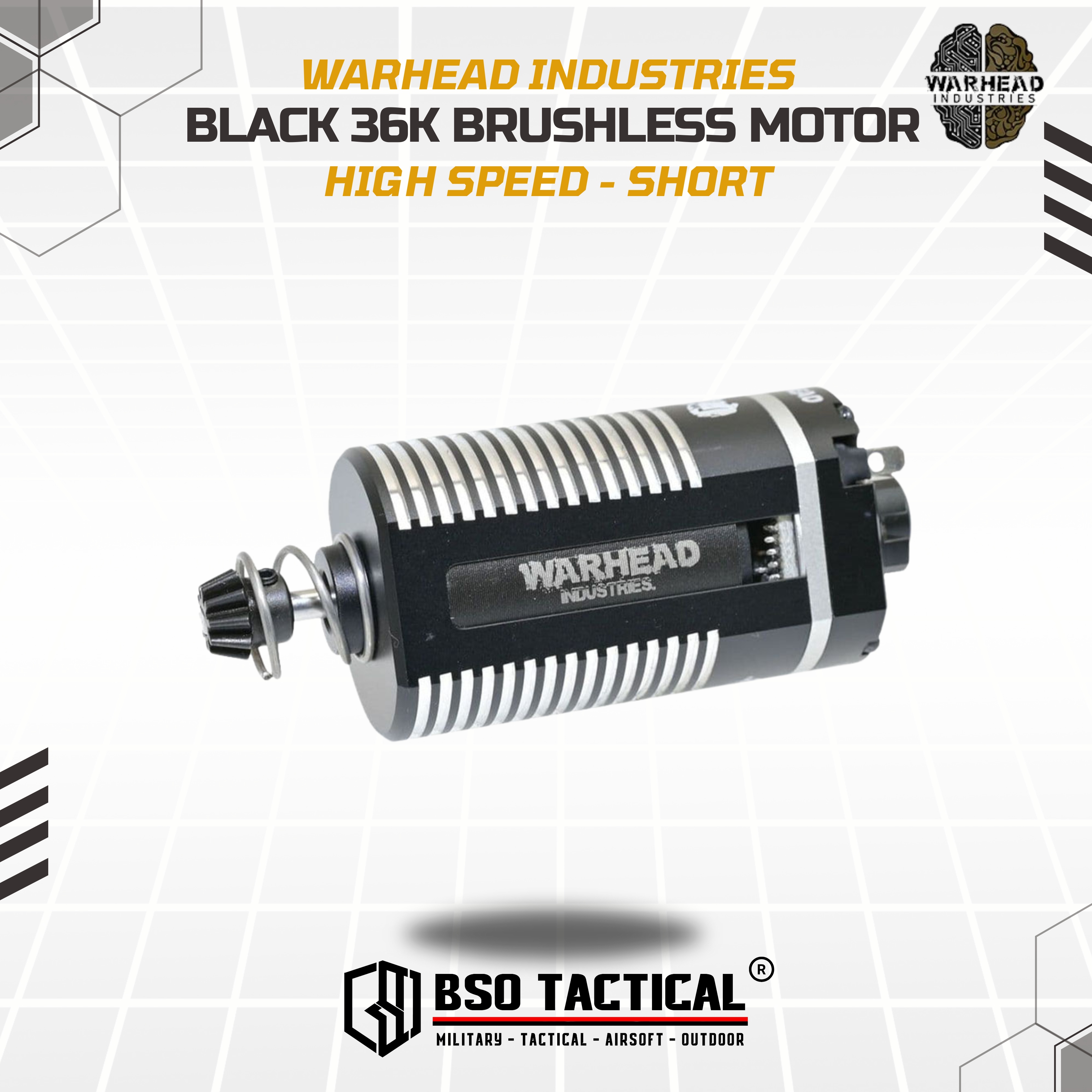 Warhead Industries BLACK High Speed 36K RPM Dinamo AEG Brushless Motor CNC ORIGINAL