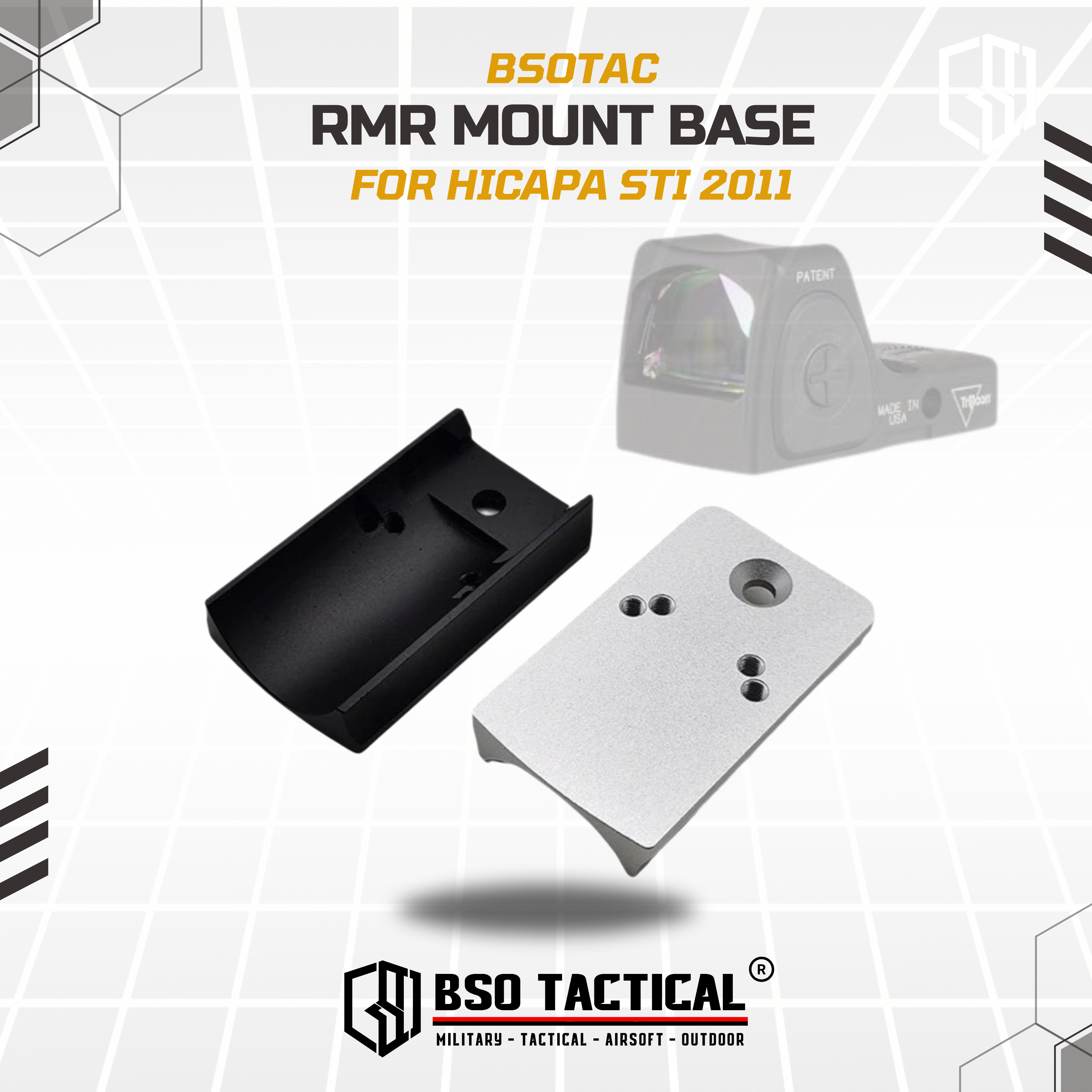 RMR Red Dot Mount Base 2011 for Hicapa Metal Plate CNC