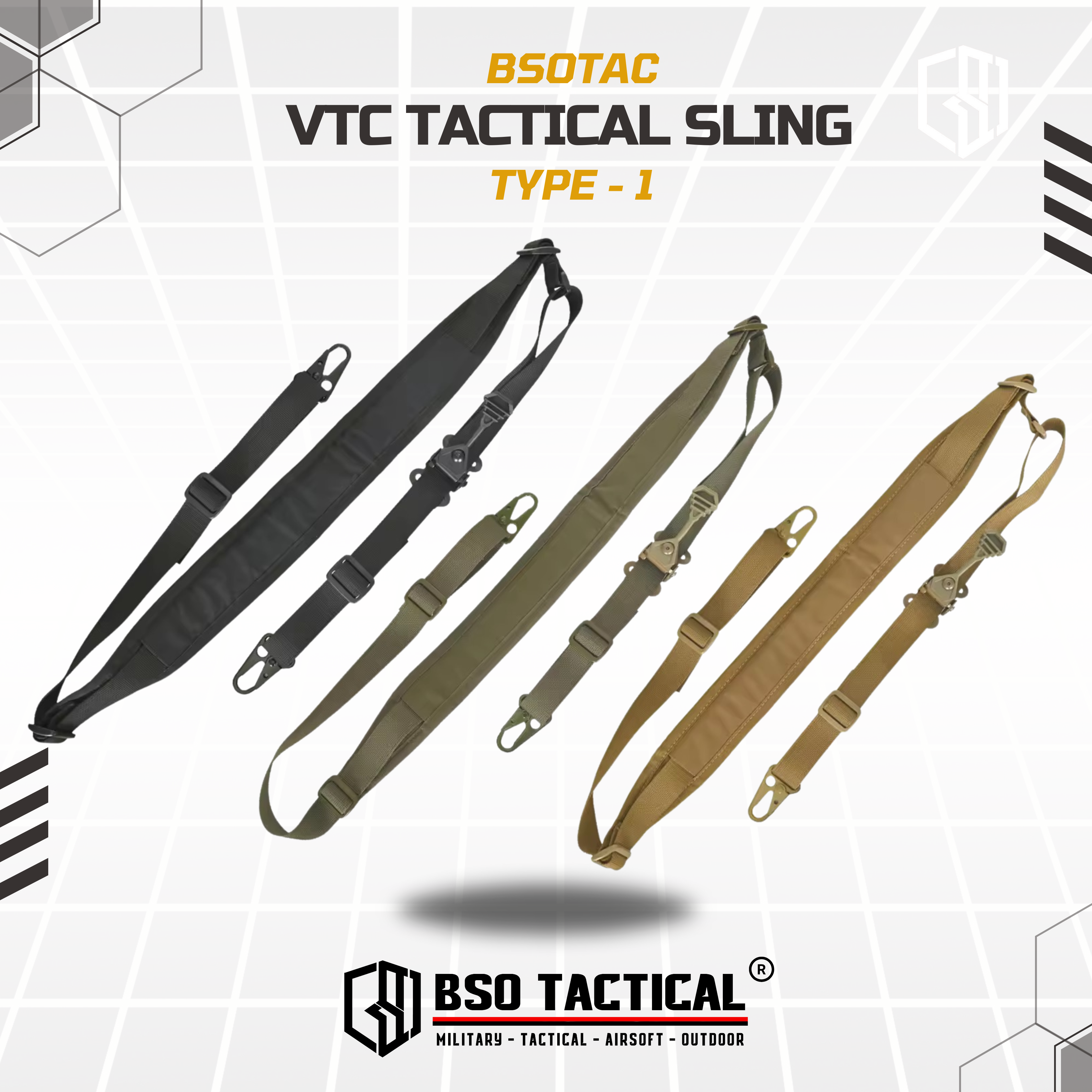 VTC Style Tactical Sling 2 Point Type 1 - Repro VTAC FC