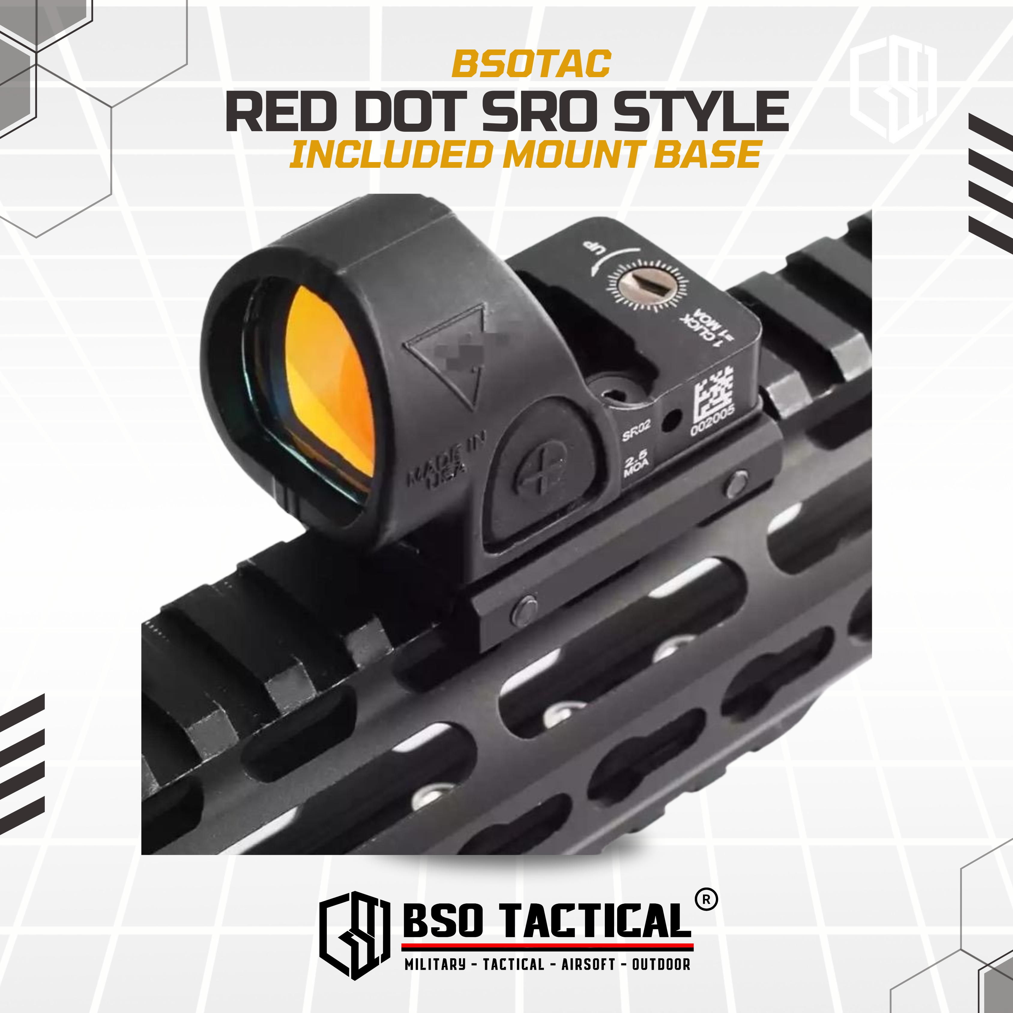 SRO Style Tactical Mini Red Dot Sight with GL Mount Base & Picatinny Mount