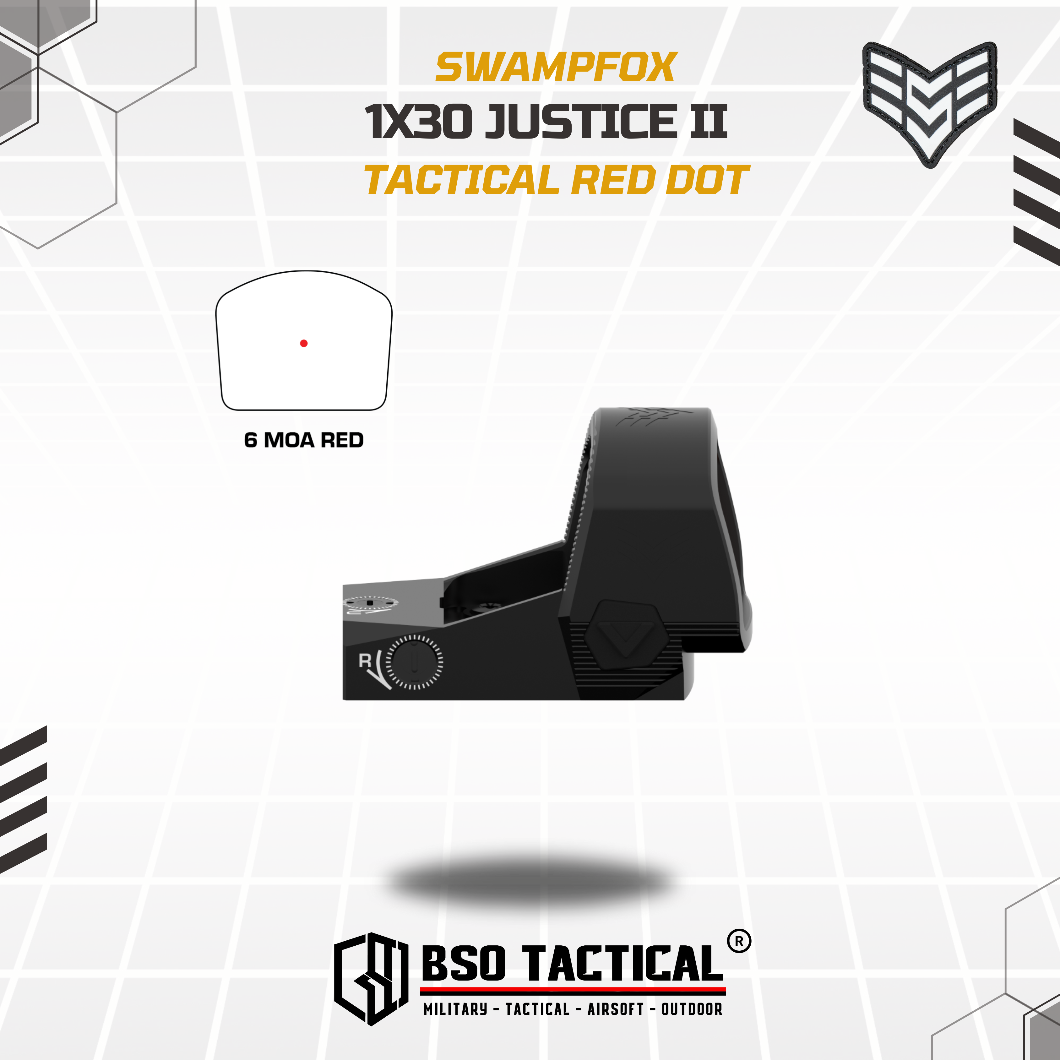 Swampfox Justice II 1x30 Tactical Red Dot Sight - Red Dot Version