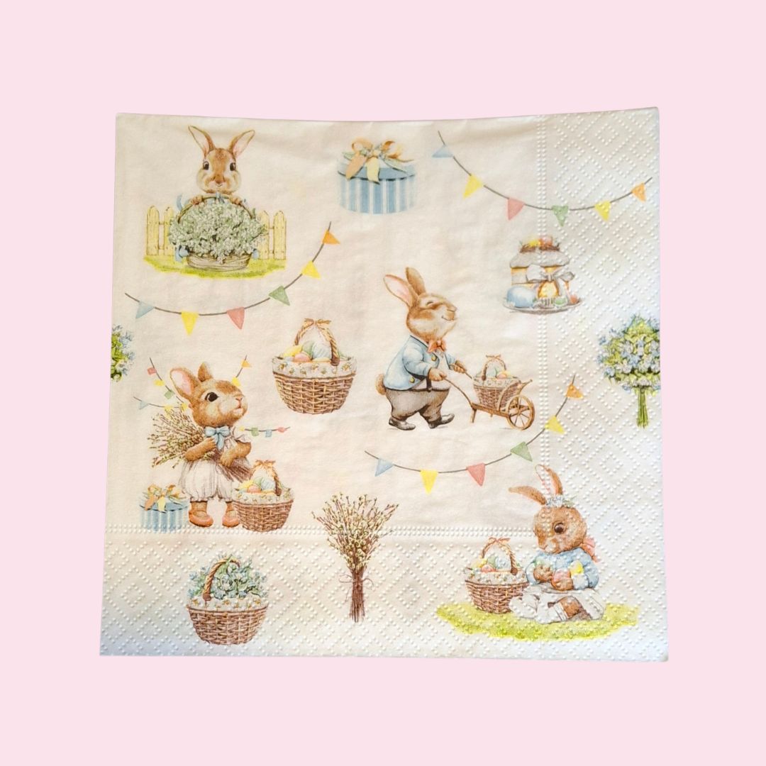 Servetten paaskonijntjes