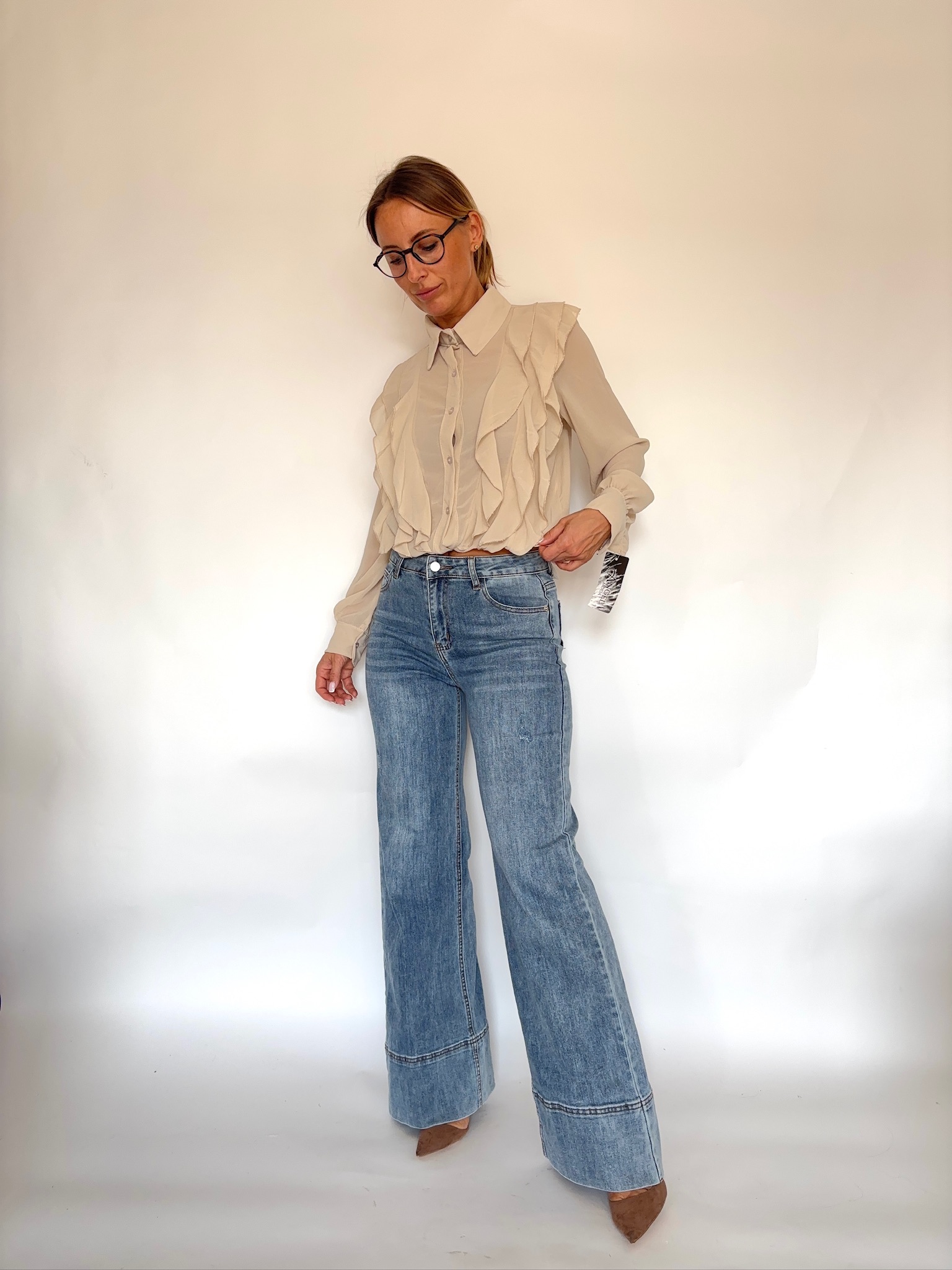 Koszula bluzka z kołnieżem