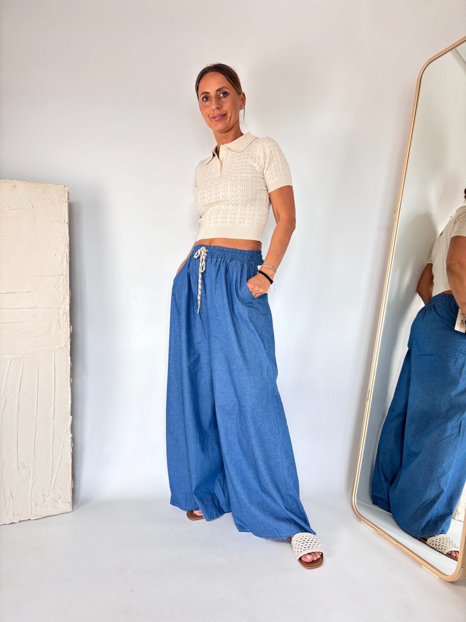 Spodnie Szeroka nogawka Oversize 