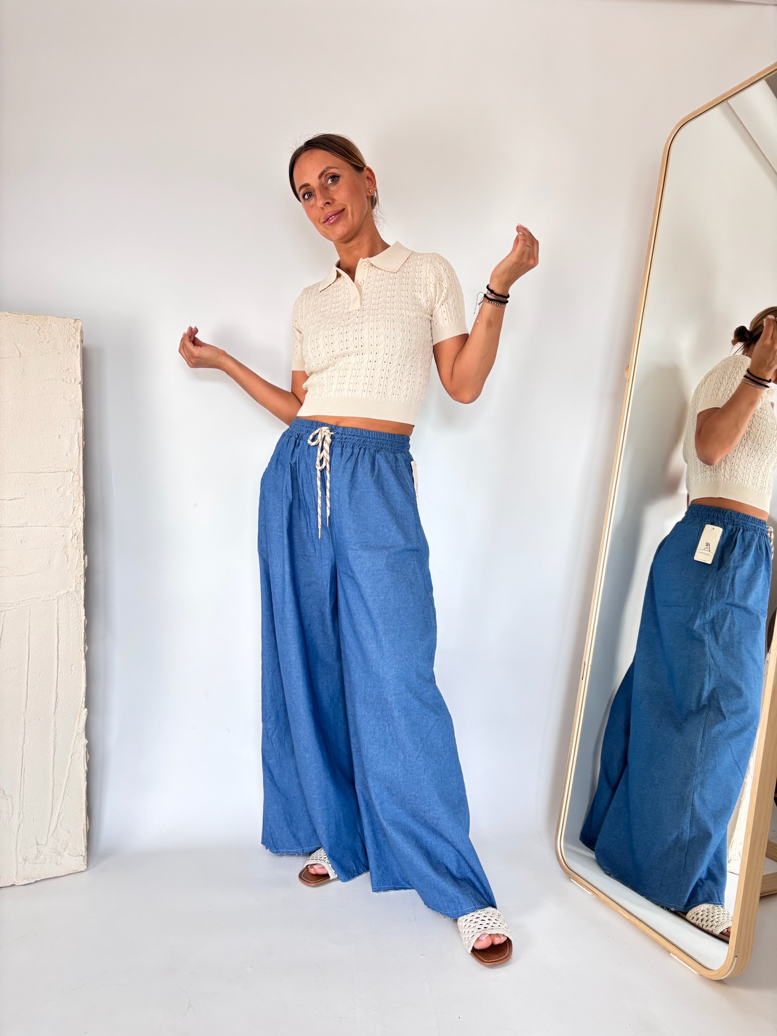 Spodnie Szeroka nogawka Oversize 