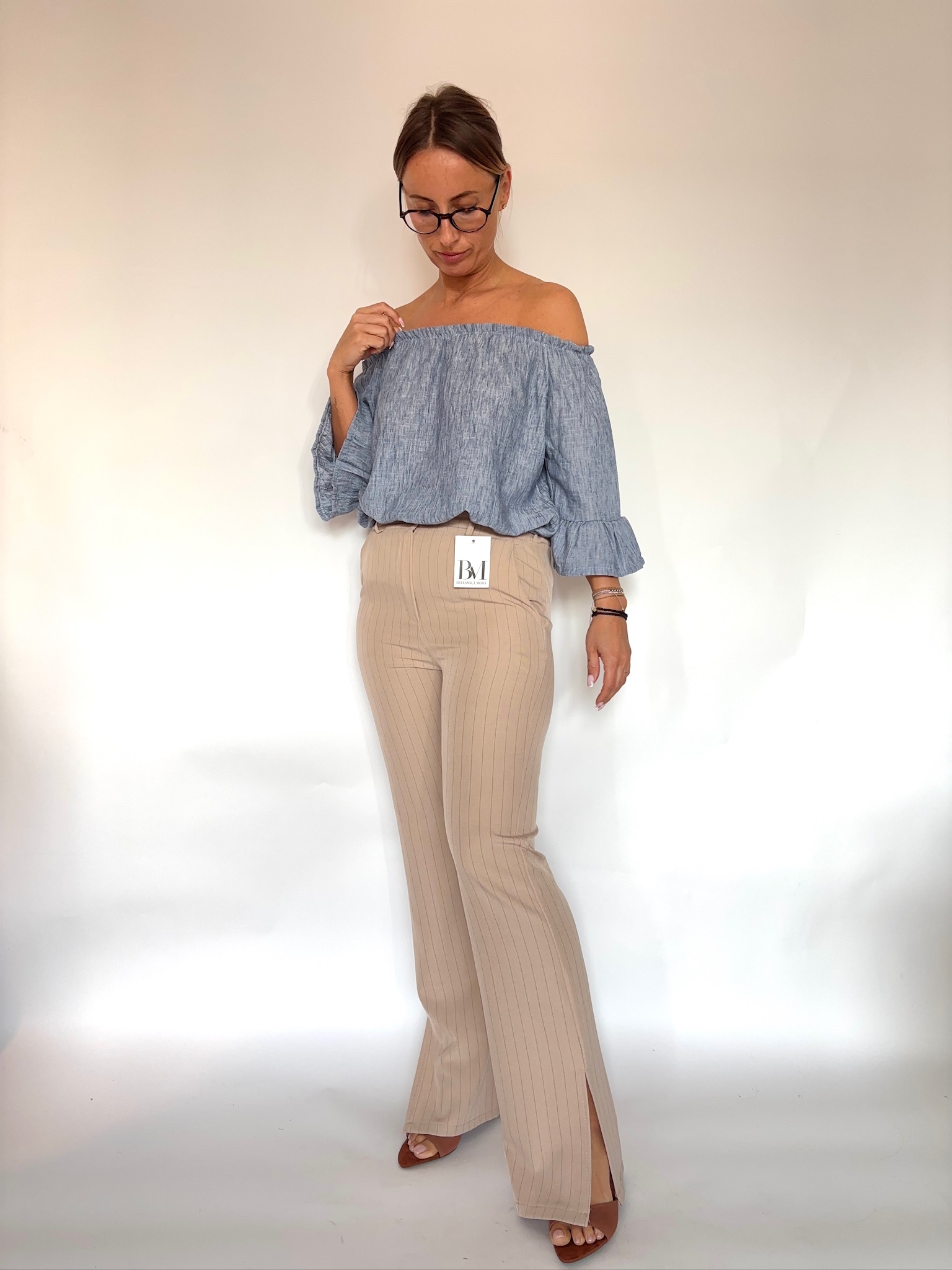 Bluzka Hiszpanka jasnoniebieska 