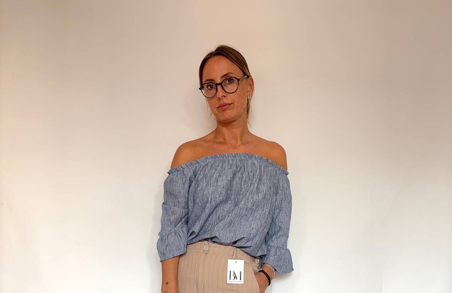 Bluzka Hiszpanka jasnoniebieska 