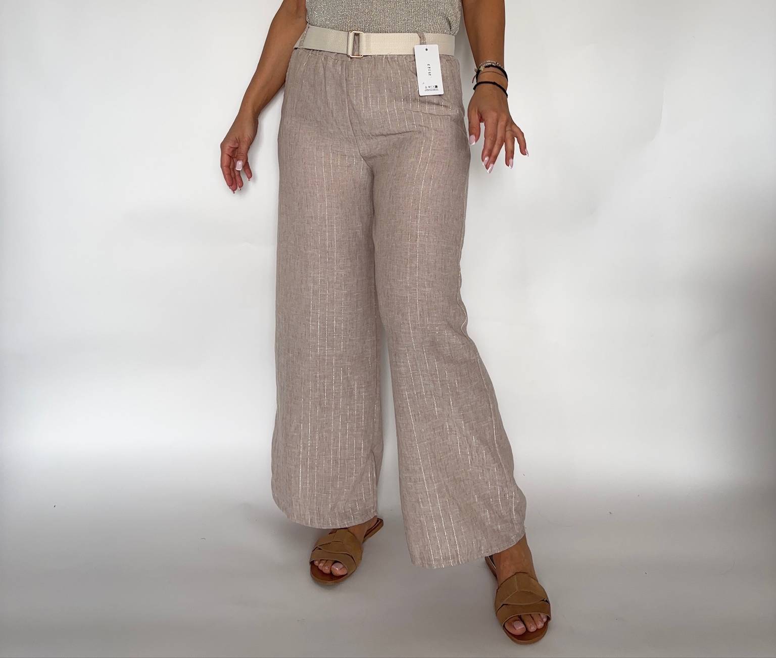 Spodnie materiałowe z paskiem