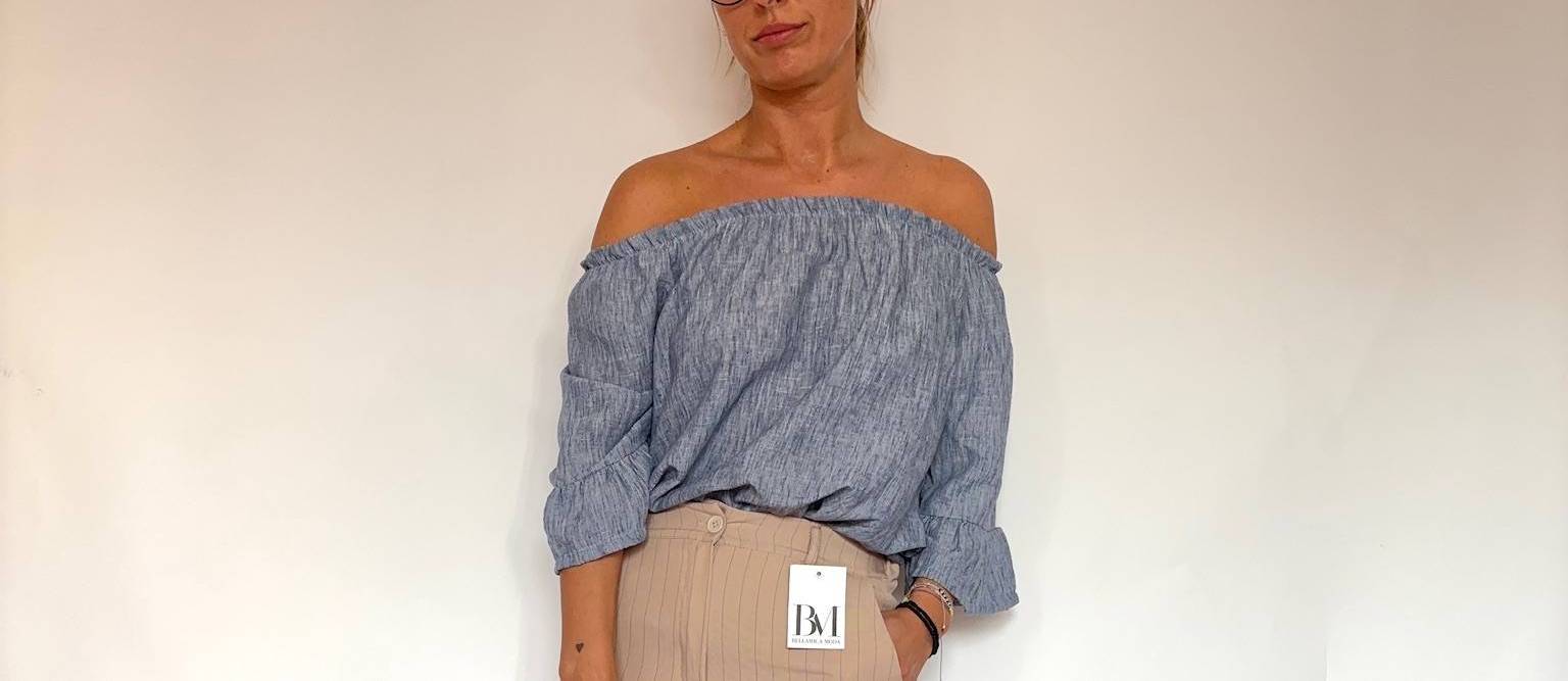 Bluzka Hiszpanka jasnoniebieska