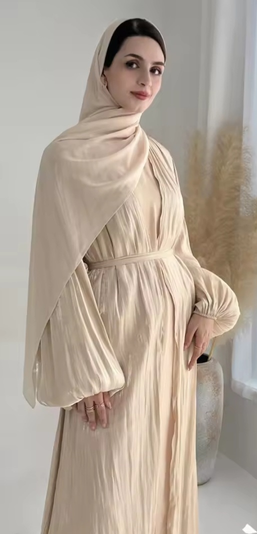 Vestido longo de chiffon damasco