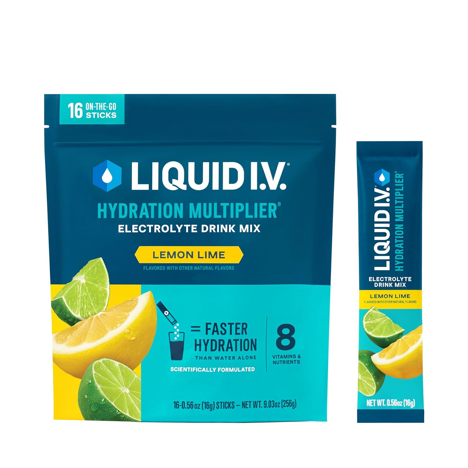 Liquid I.V. Hydration Multiplier - Lemon Lime - Hydration Powder PacketsE