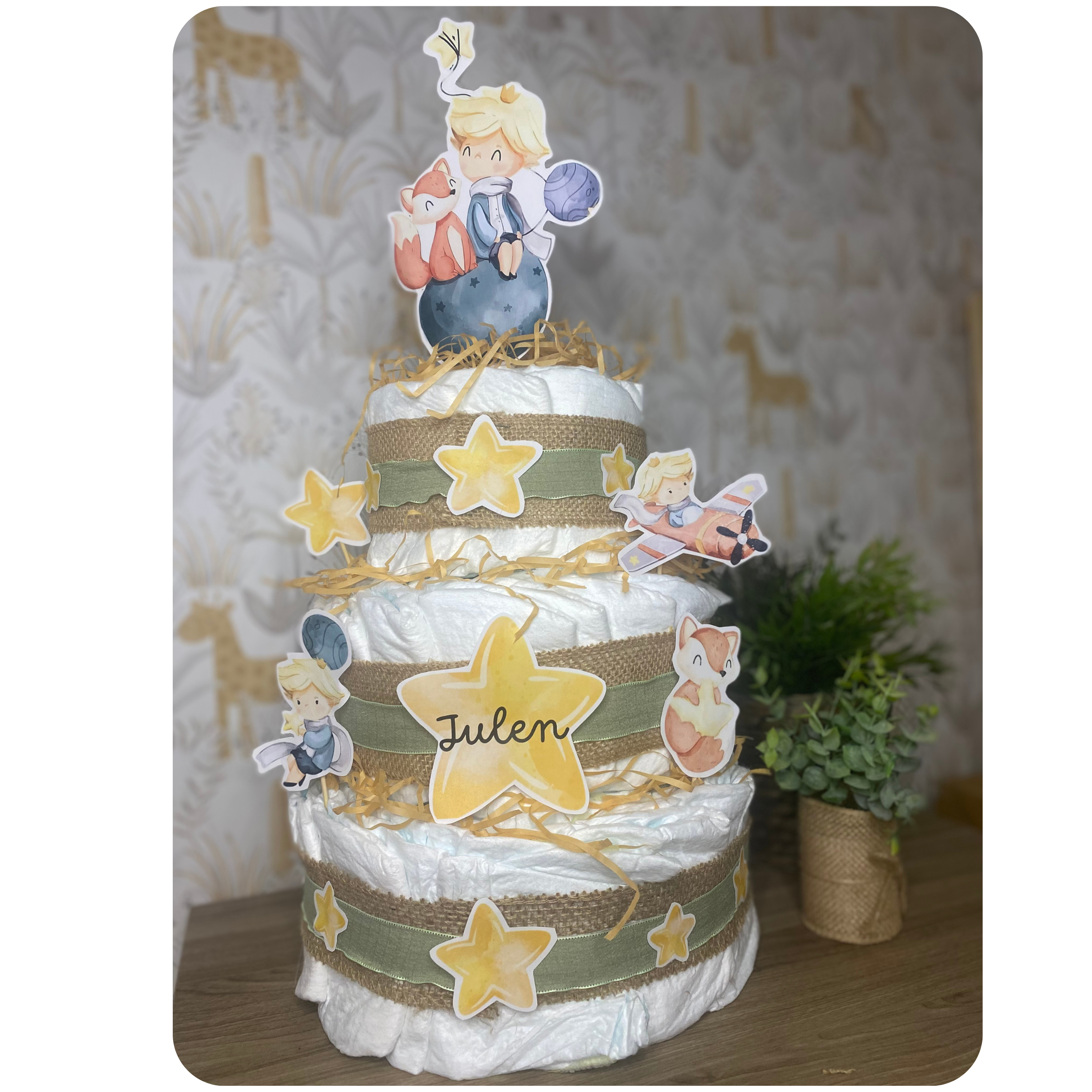 Tarta de pañales 3 pisos 