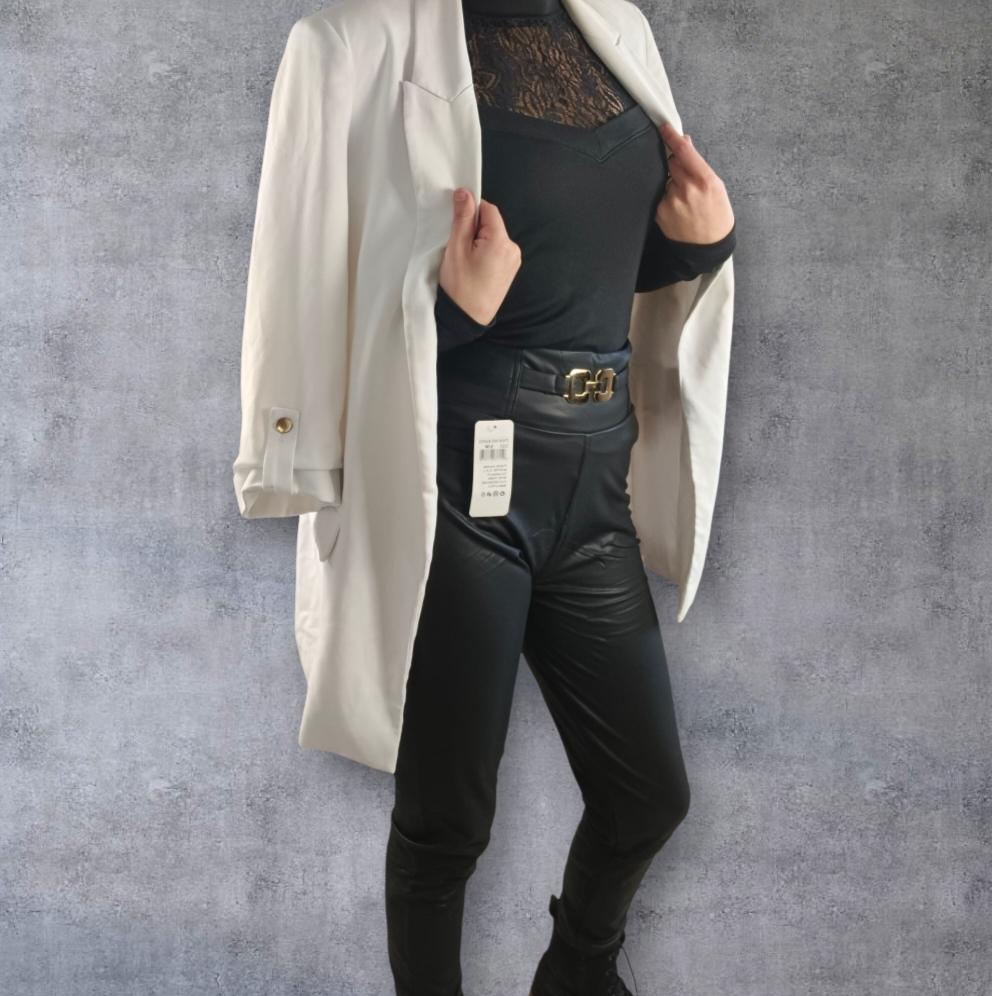 Pantalon Skinny Effet Cuir 