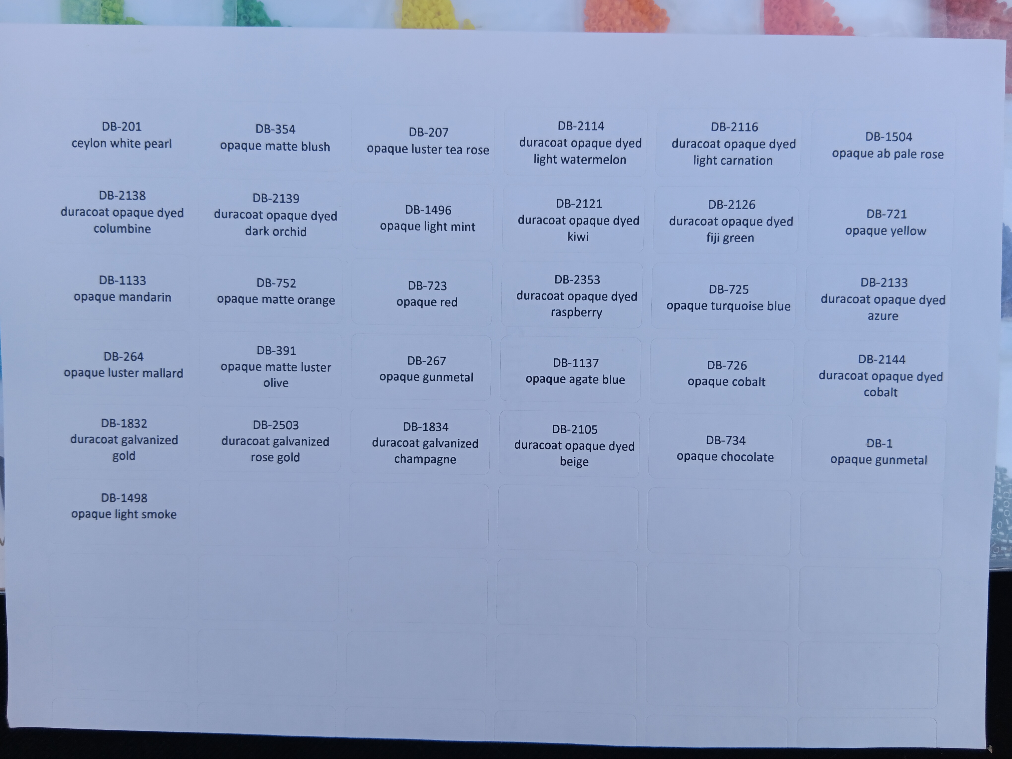 Kit perles Miyuki 31 couleurs