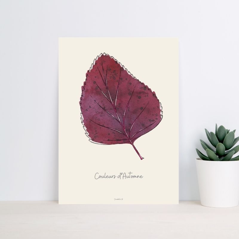 Poster Couleurs d'Automne 2 - Feuille de noisetier 