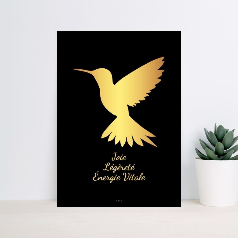 Poster Symbole doré 4 - Colibri