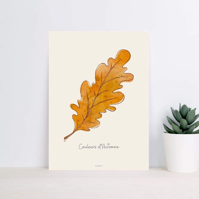Poster Couleurs d'Automne 4 - Feuille de Chêne