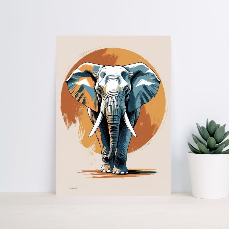 Poster Totem d'Afrique 1 - Elephant