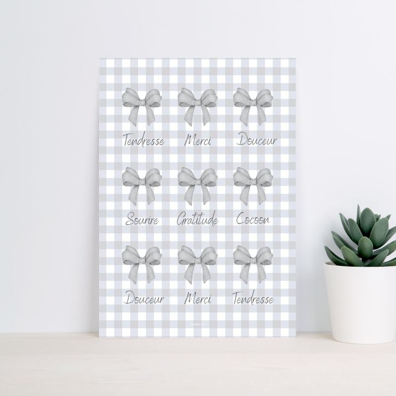 Poster Vichy Revisité 9 - Vichy Gris Souris