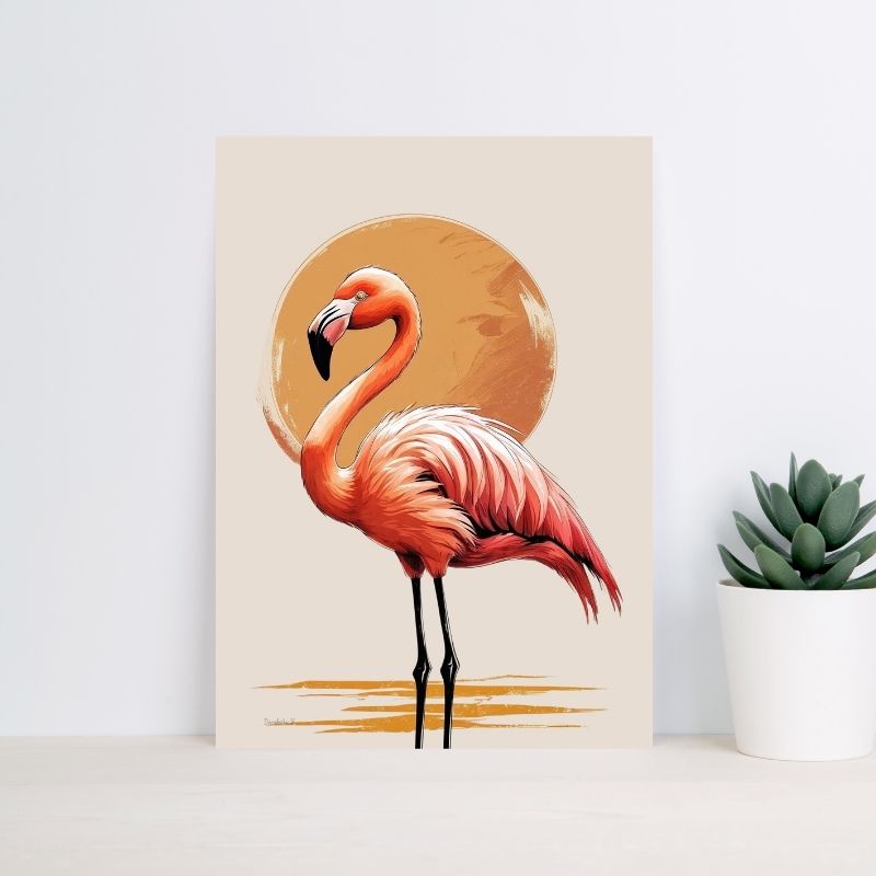 Poster Totem d'Afrique 4 - Flamant Rose
