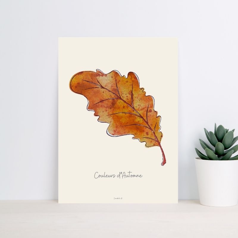 Poster Couleurs d'Automne 9 - Feuille de Chêne
