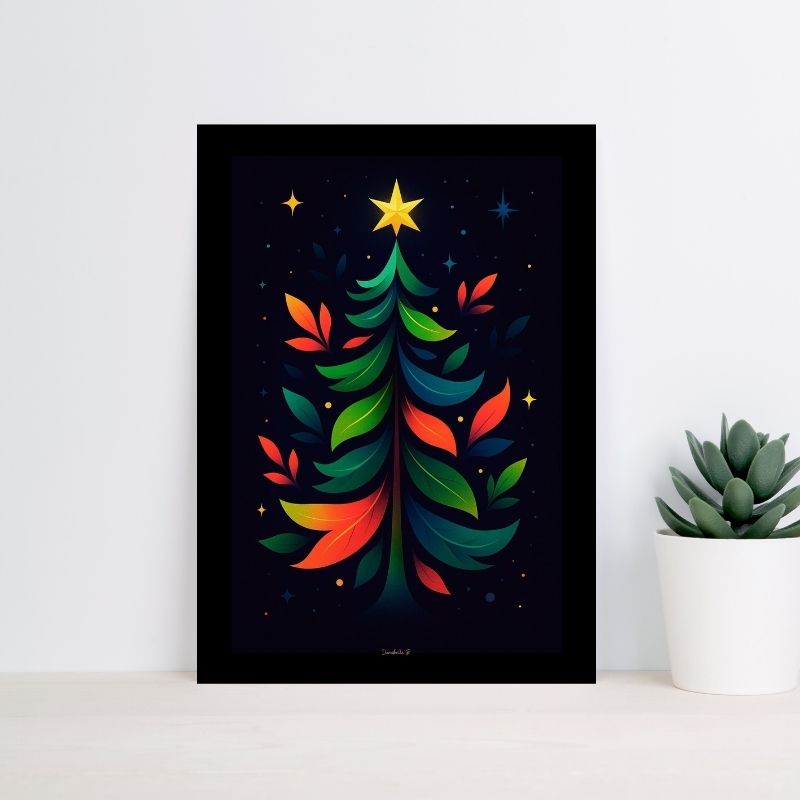 Poster Noël Cosmique - Sapin Cosmique - Poster imprimable