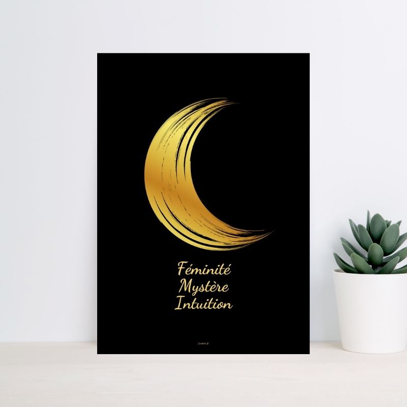 Poster Symbole Doré 9 - Lune 
