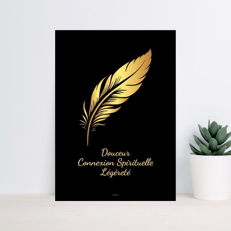 Poster Symbole Doré 12 - Plume -