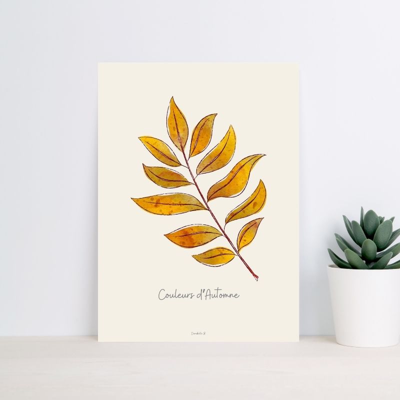 Poster Couleurs d'automne 6 - Feuille de Sorbier des Oiseaux
